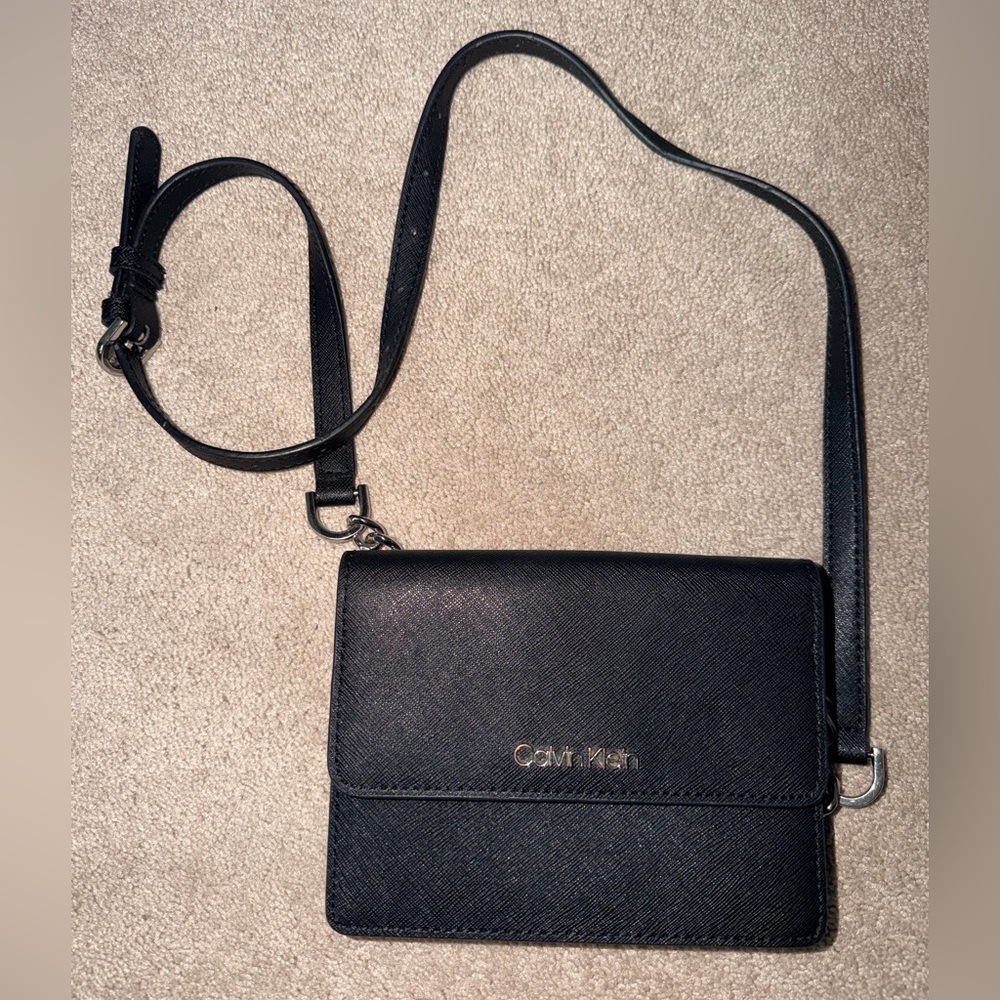 Calvin Klein Black Leather Crossbody Bag